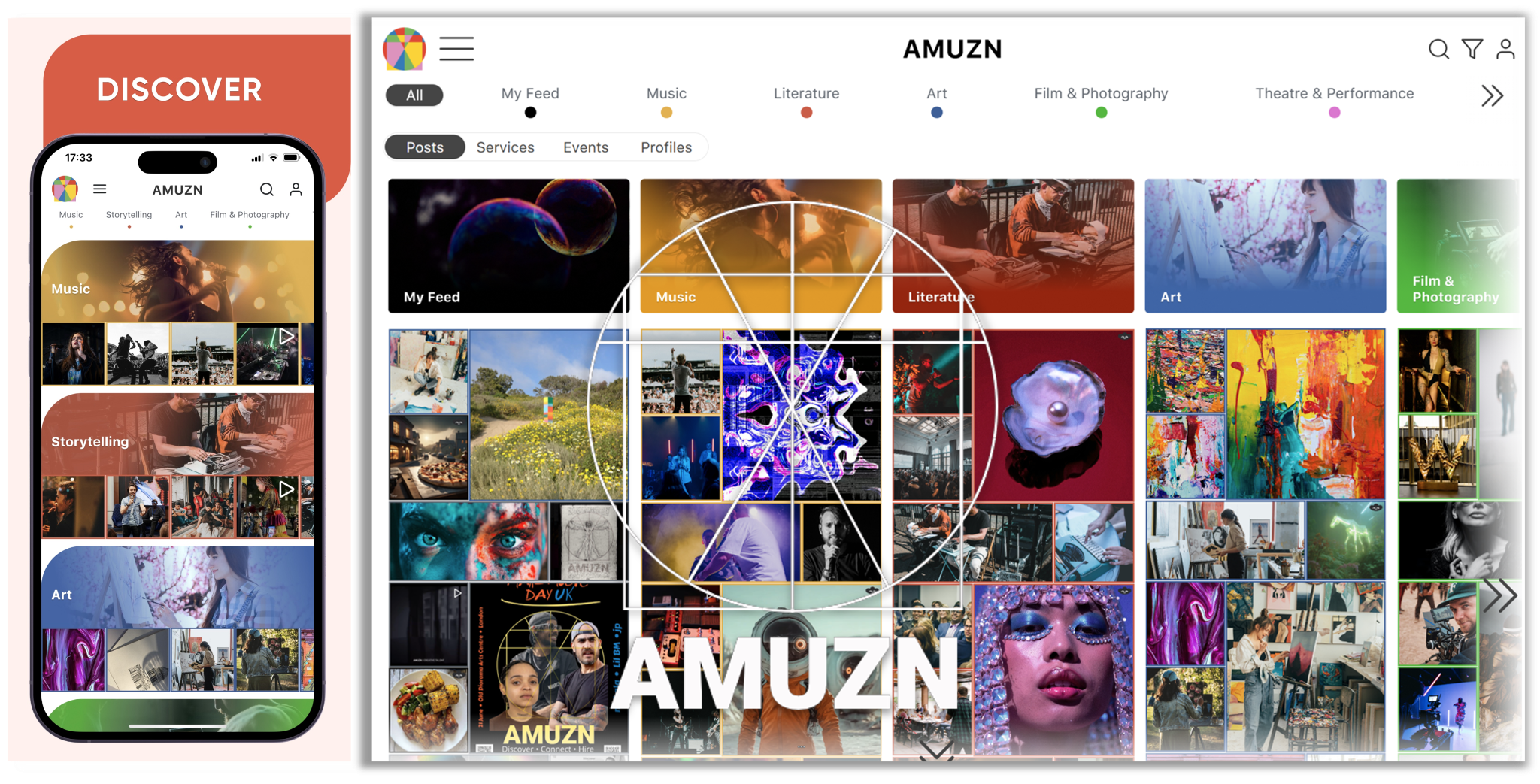 AMUZN Discover experience across mobile and desktop